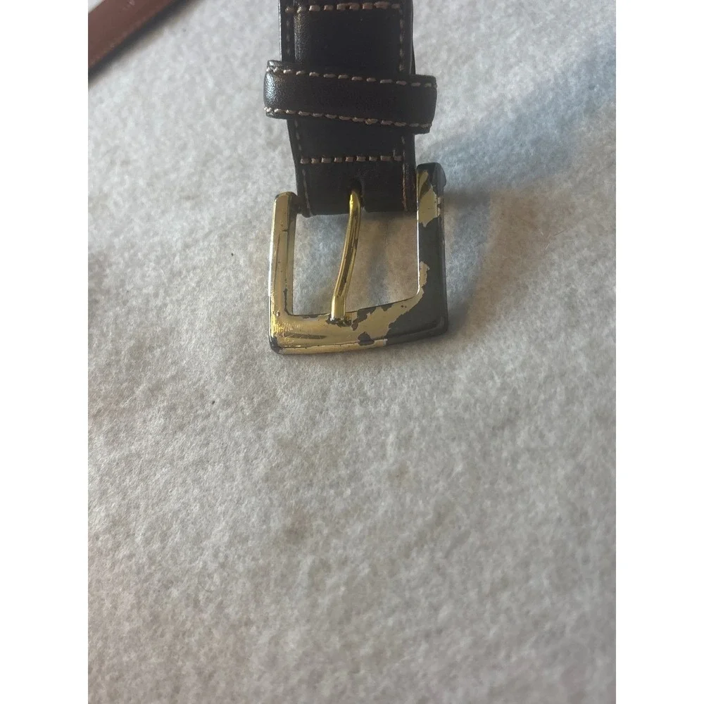 Brooks Brothers Leather Belt Mens 40 Brown Good Made in Italy Dress Buckle